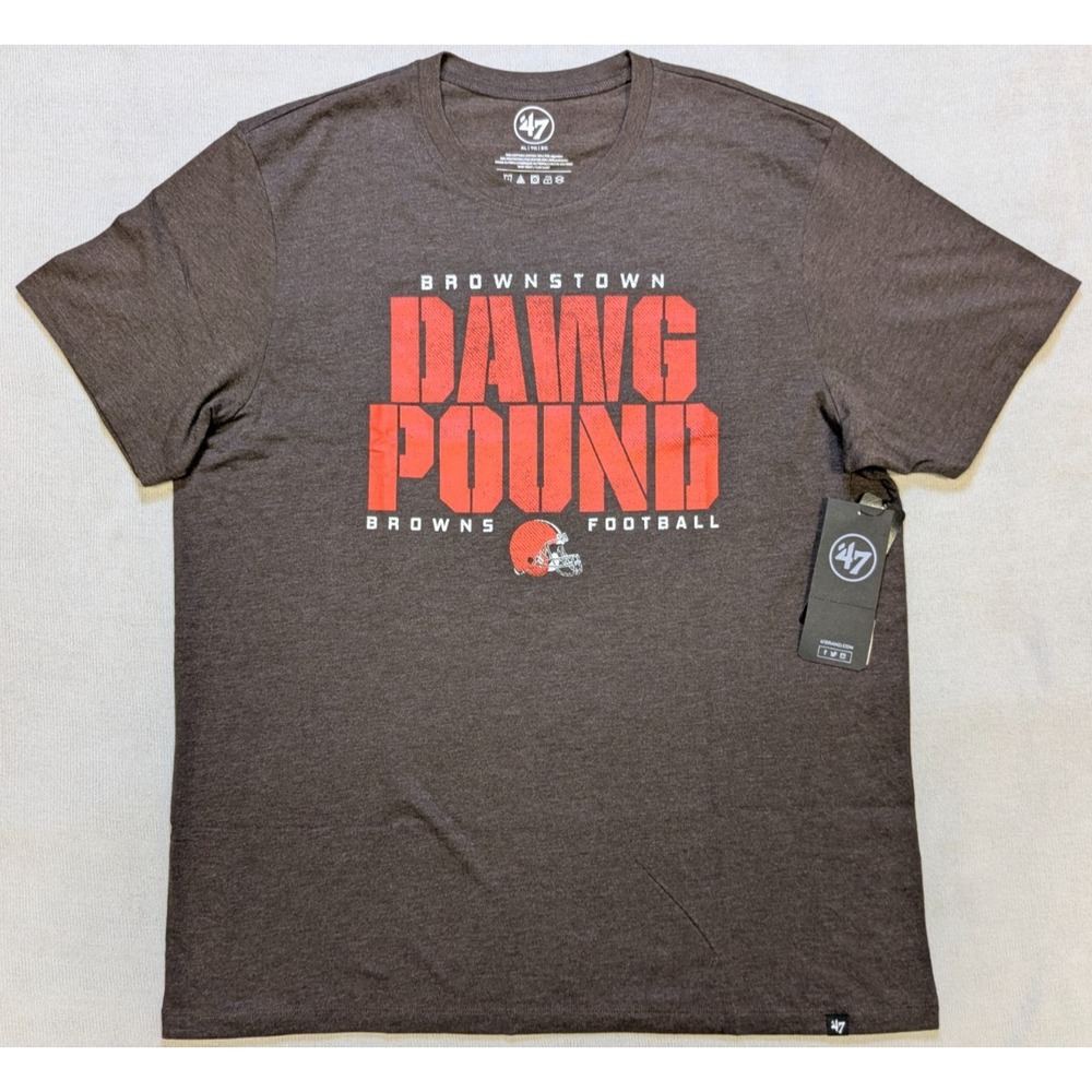 Cleveland Browns Shirt Mens XL Short Sleeve 47 Brand New Dawg Pound NFL Football
